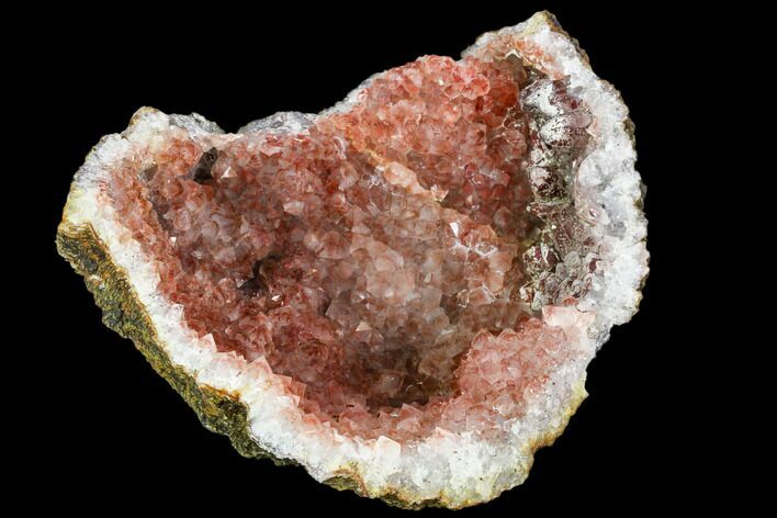 Hematite Quartz Crystal Geode Section - Morocco #109452